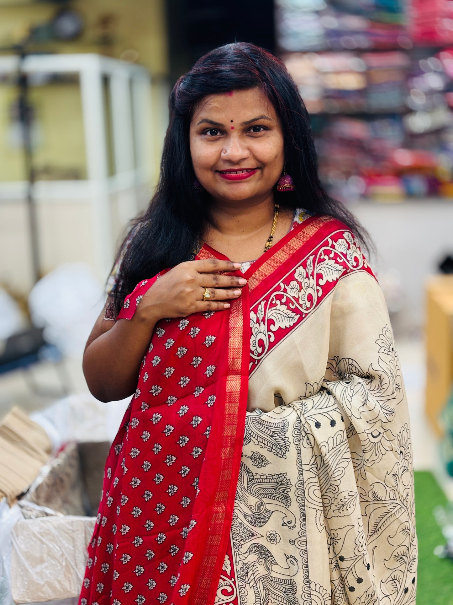 Kalamkari Mashmellow Saree