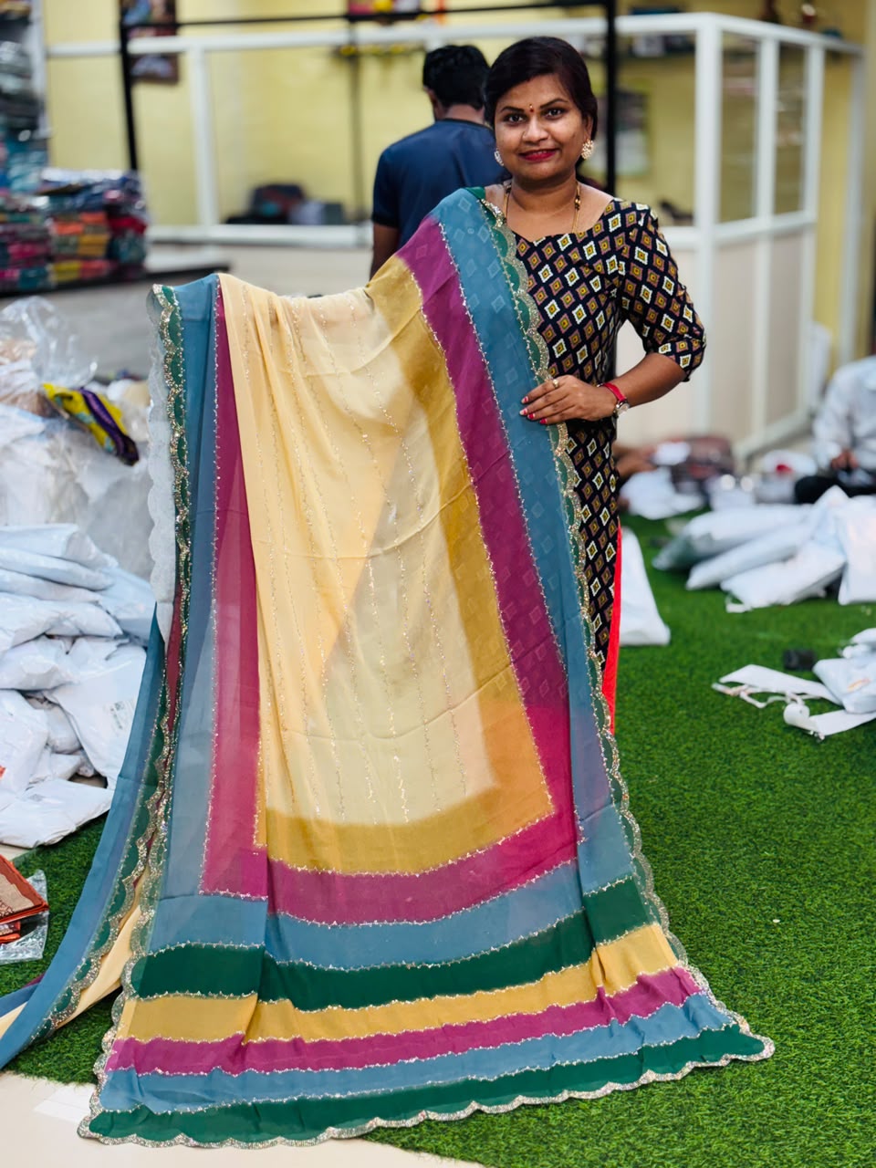 Designer Rainbow sarees