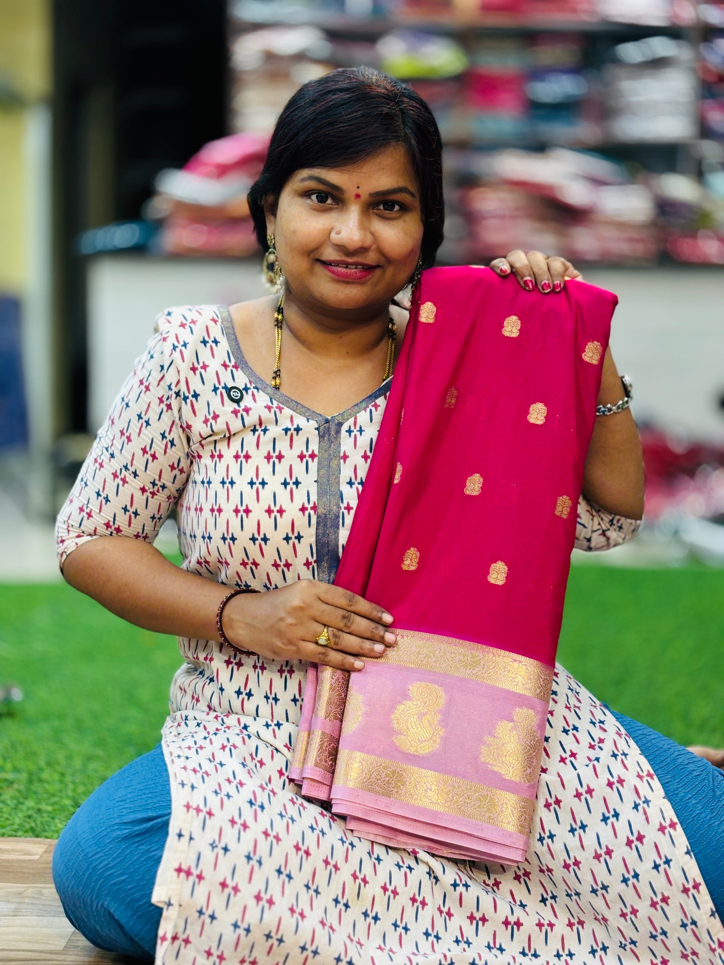 Semi Mysore Crepe Sarees