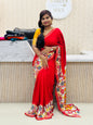 Mangalagiri Georgette Saree Red