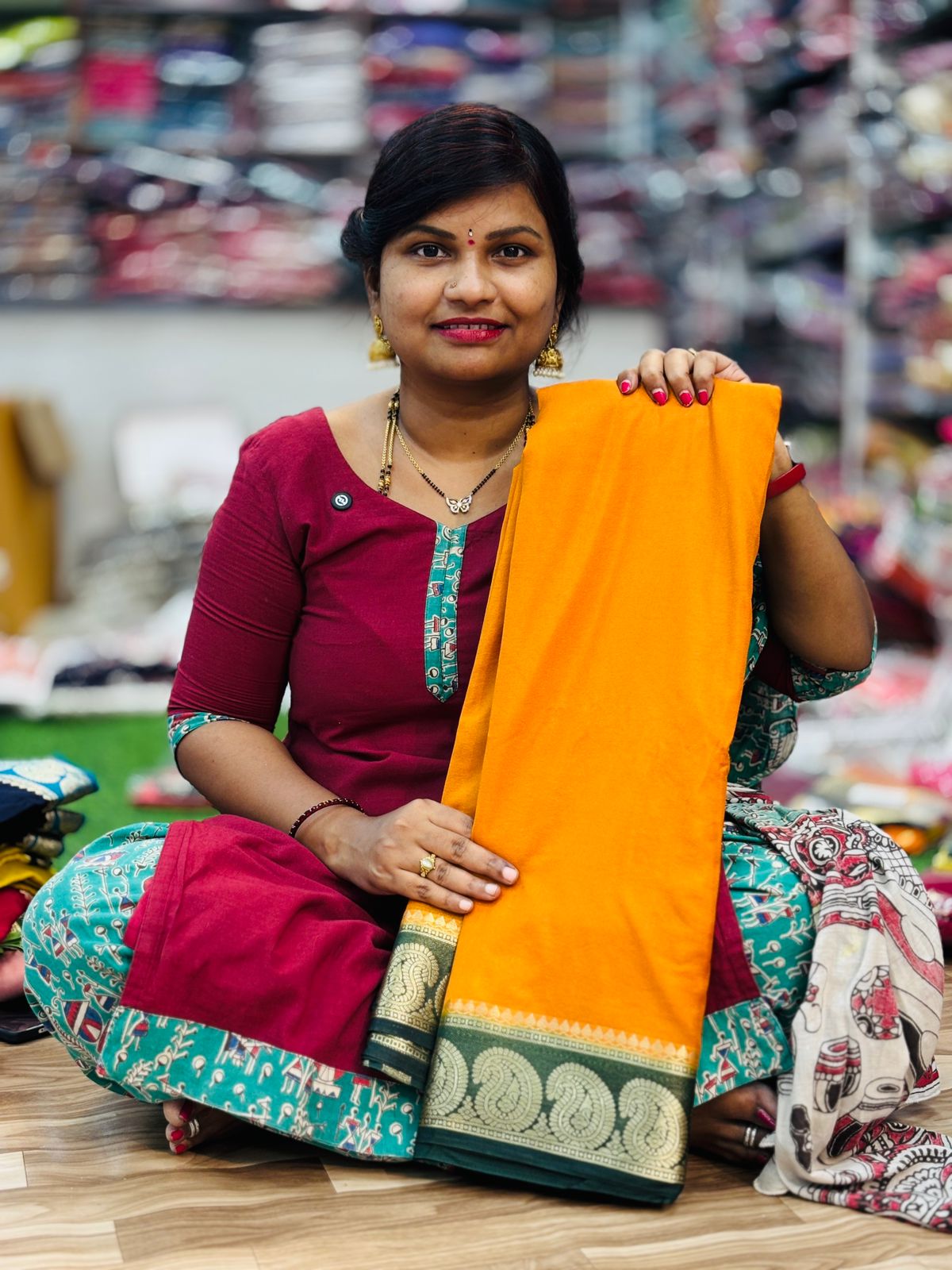 Semi Mysore Crepe Sarees