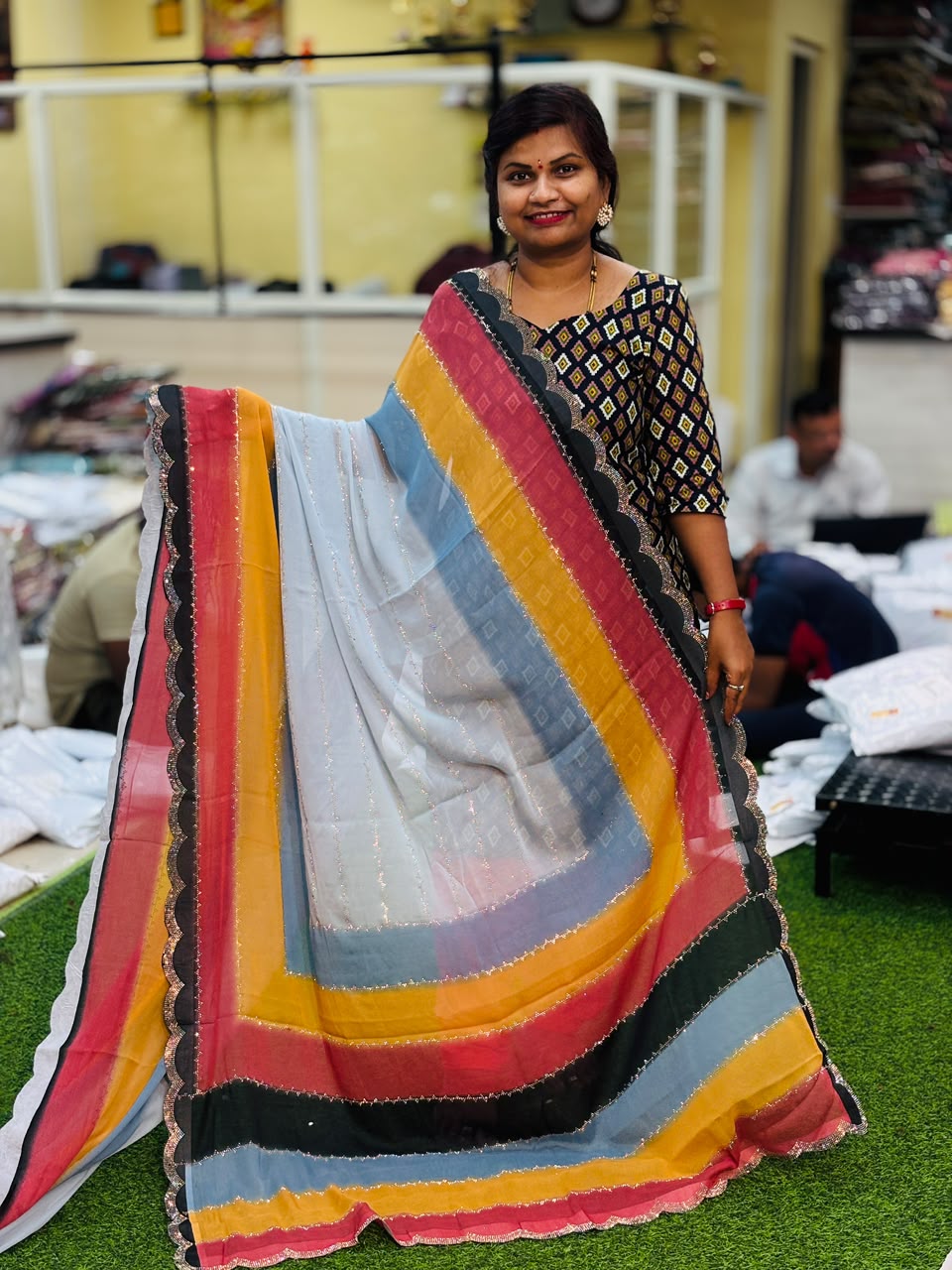 Designer Rainbow sarees