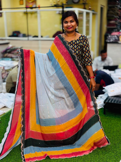Designer Rainbow sarees