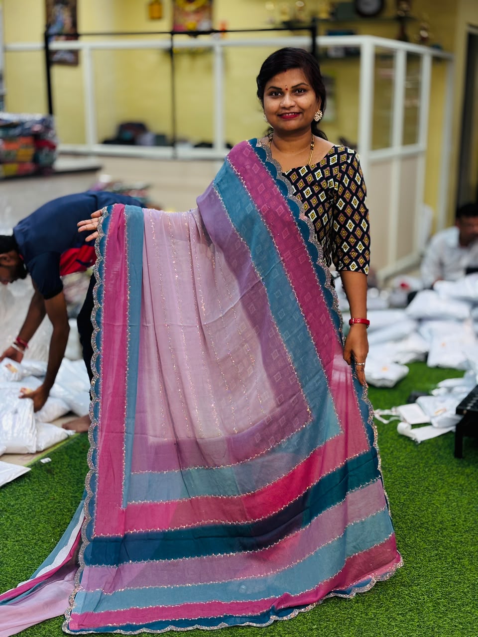 Designer Rainbow sarees
