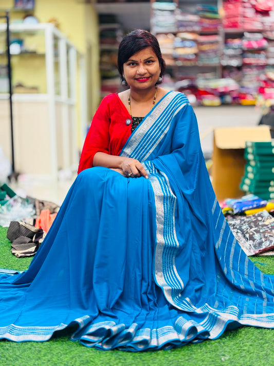 Semi Mysore crepe 
Weaving designer borders