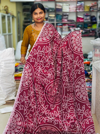 Azrak Satin Bandini Sarees