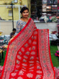 Azrak Elephants Sarees Red