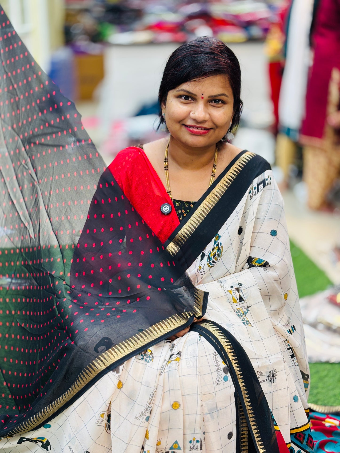 Madhubani Georgette Saree