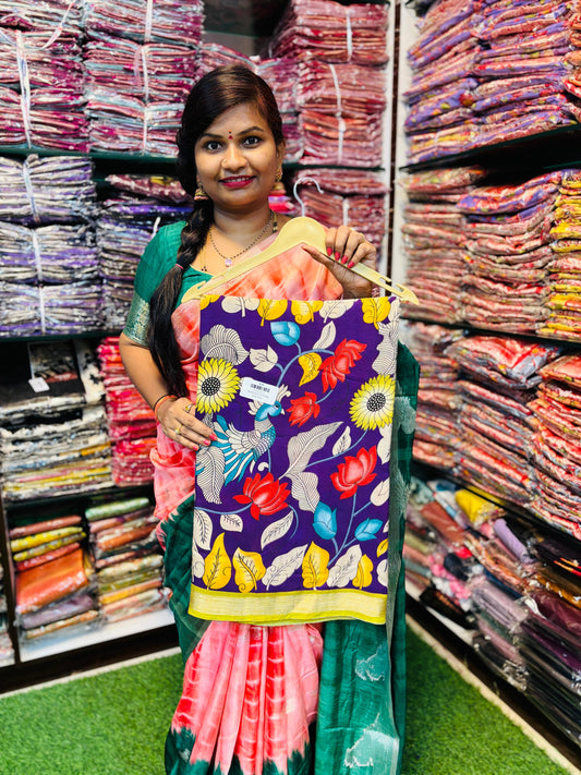 Pen Kalamkari Mangalagiri Sarees
