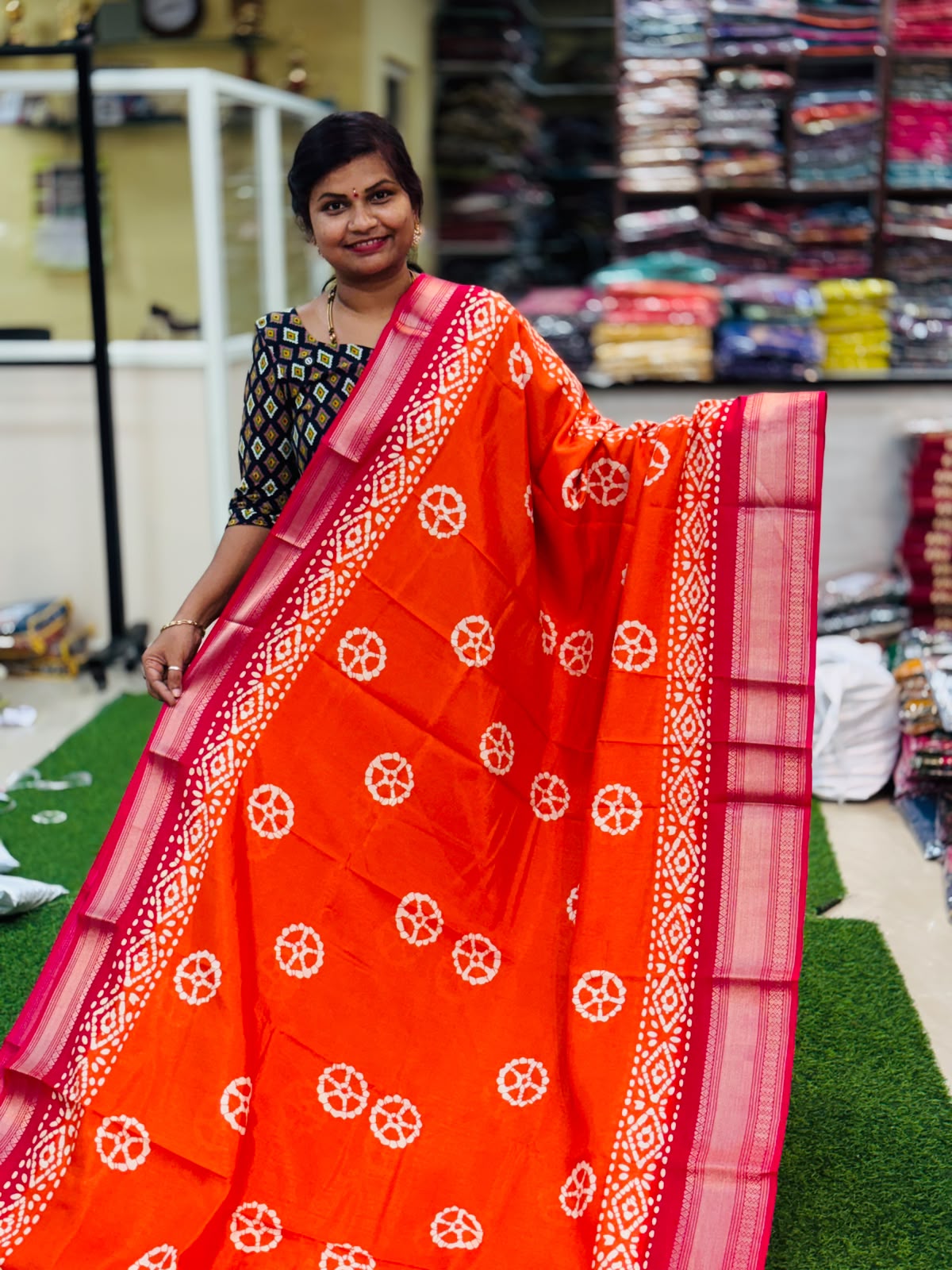 Premium Bagru Kanchi Silk Sarees