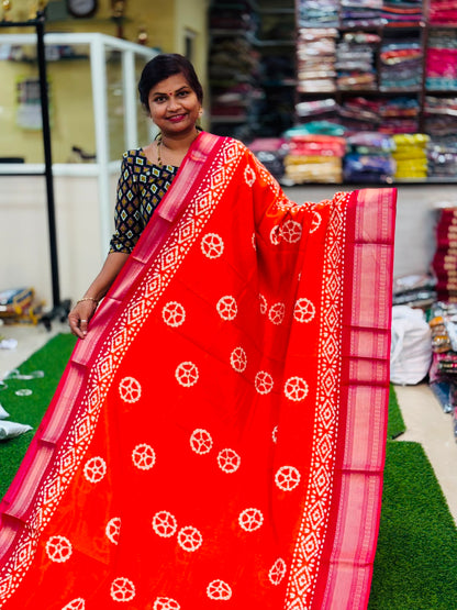 Premium Bagru Kanchi Silk Sarees