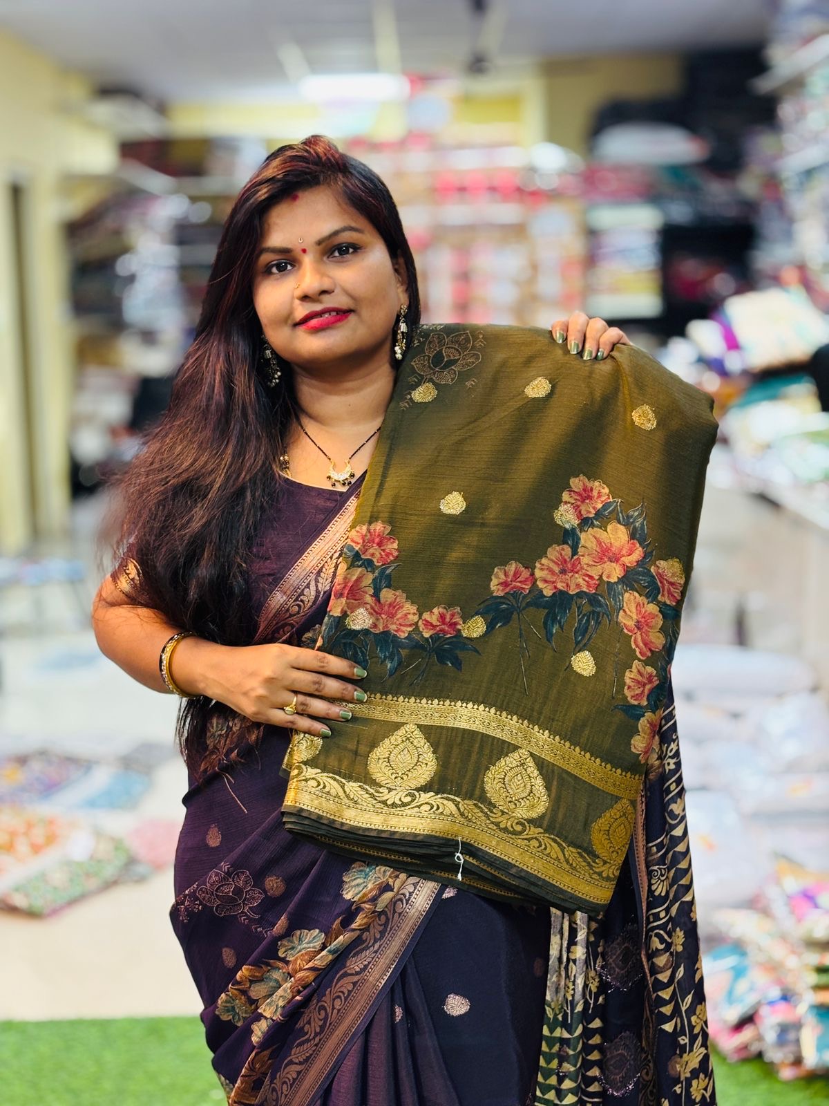 Crepe Silk Sarees ( unstitched )