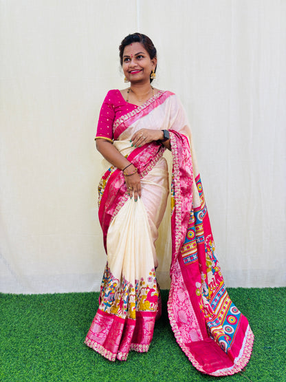 Mangalagiri Sacloop Borders Saree