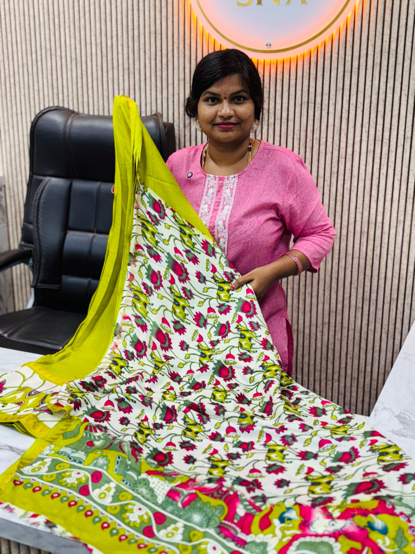 Pichwai Mashmellow Mangalagiri sarees