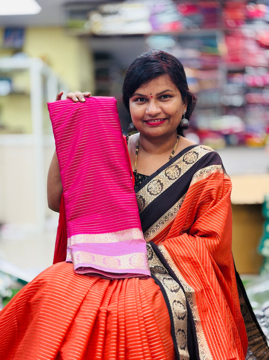 Semi Mysore Crepe Sarees