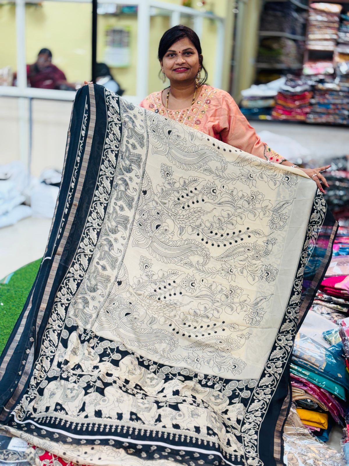 Rashmika inspired Kalamkari Sarees