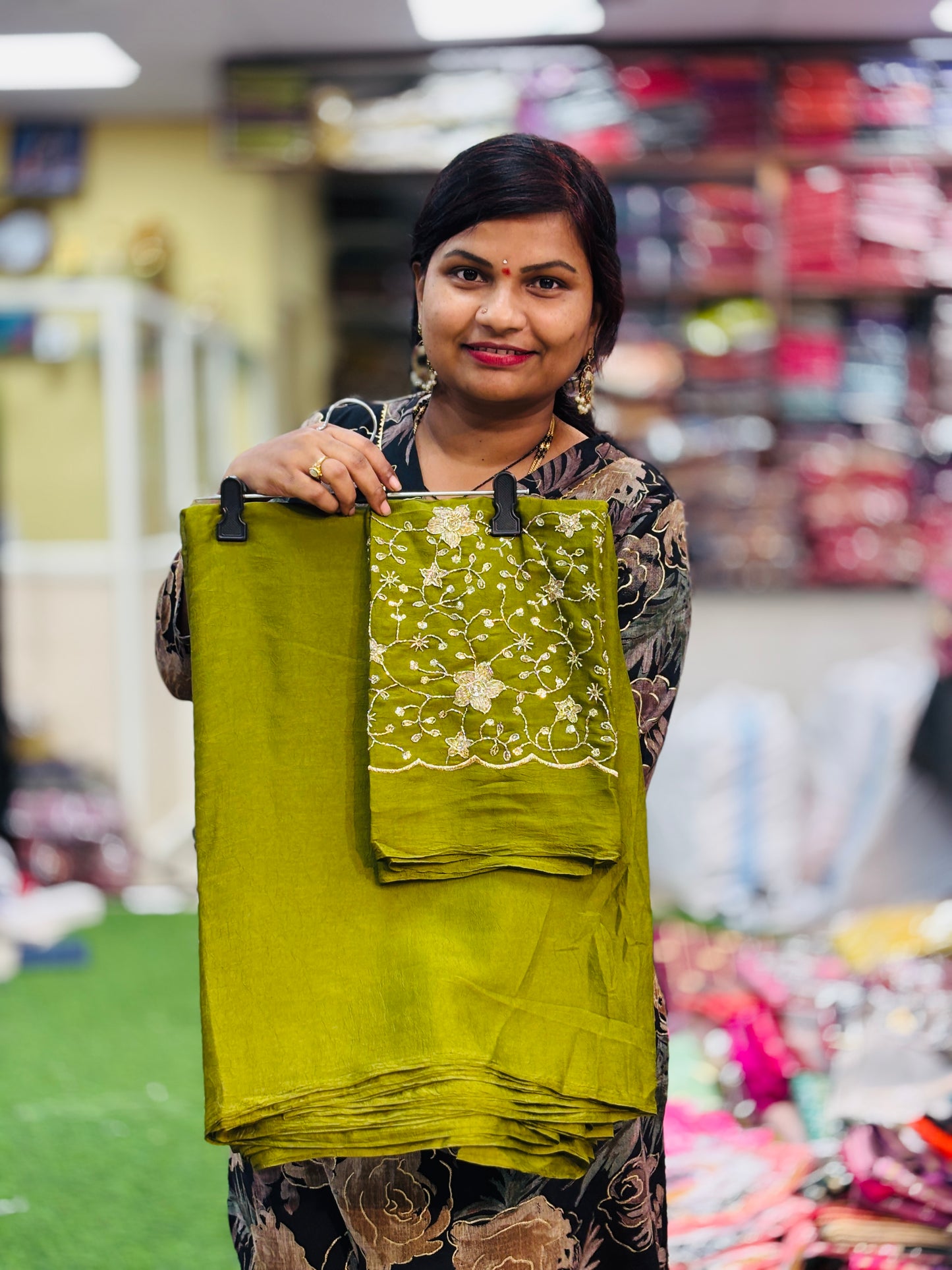 Plain Space Designer Sarees