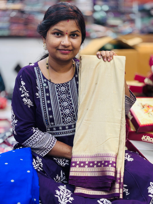 Semi Mysore Crepe Sarees