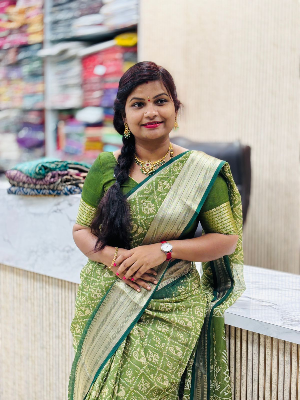 Patola Pochampally Crepe Saree