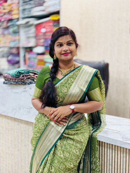 Patola Pochampally Crepe Saree