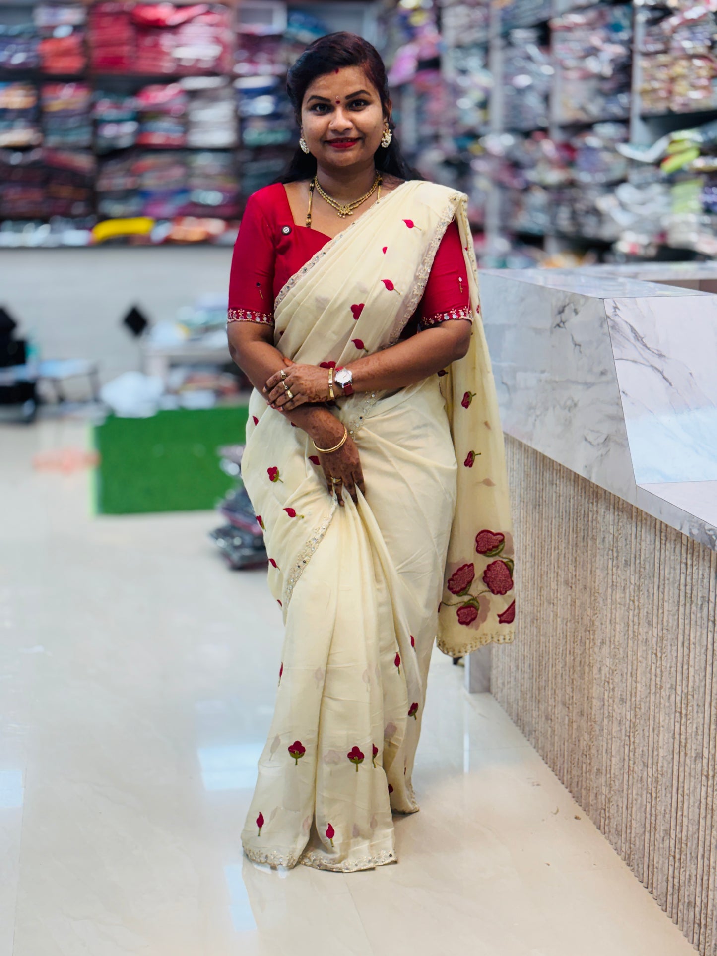 Space Georgette Saree