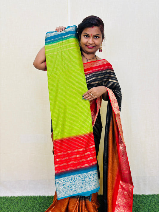 Semi Mysore Multi Crepe Sarees