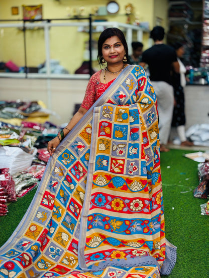 Pen Kalamkari Silk Sarees