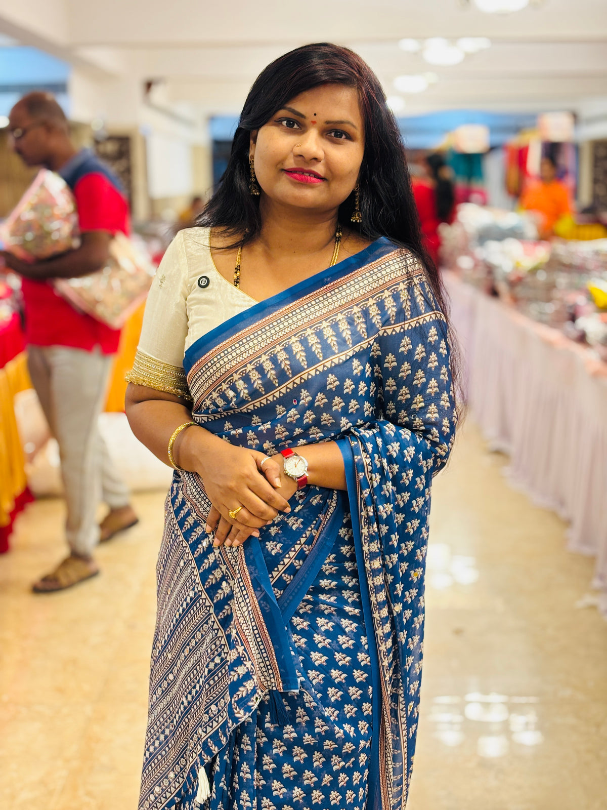 Azrak georgette Sarees - Blue