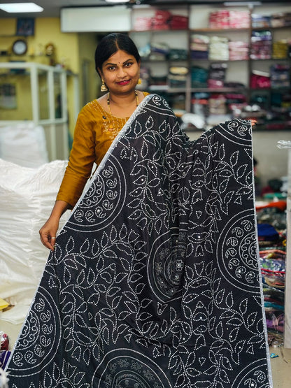 Azrak Satin Bandini Sarees