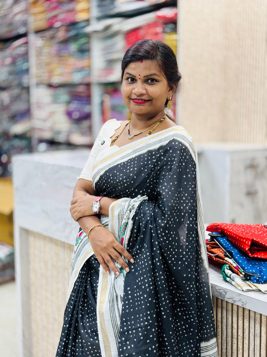 Pochampally Bandini Malai silk 
Pochampally borders