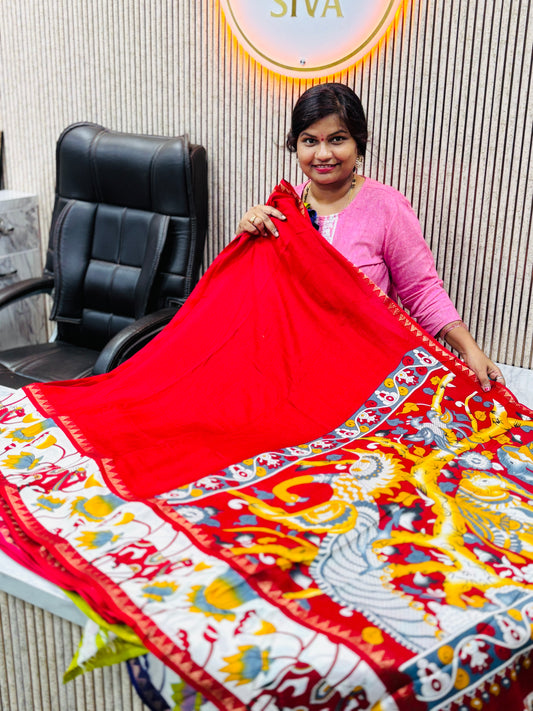 Pichwai Mashmellow Mangalagiri Sarees