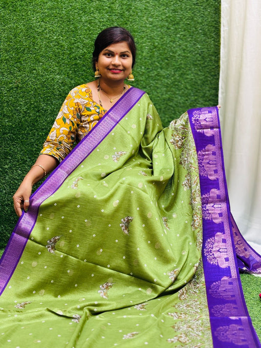 Moonga Kanchi silk