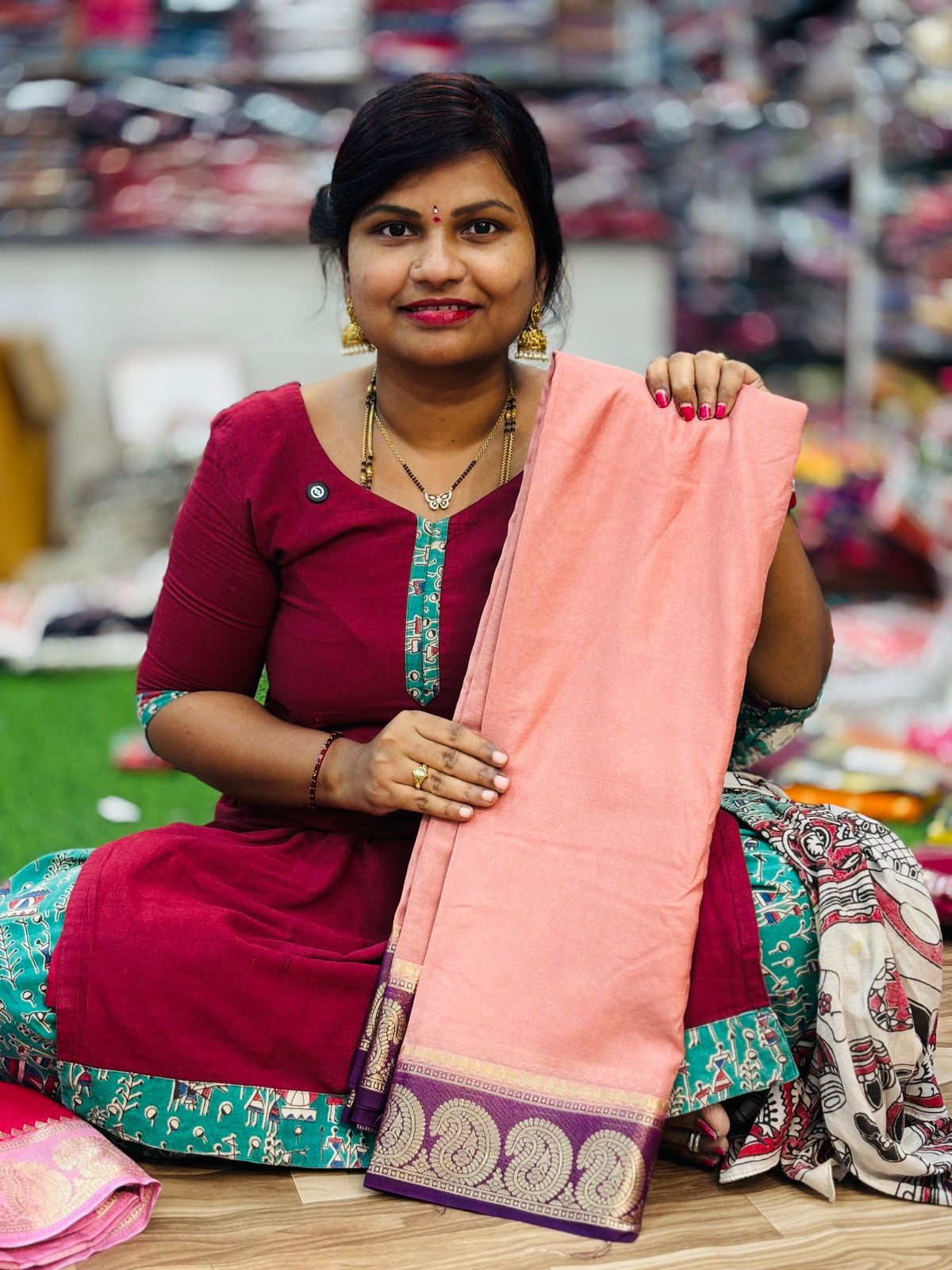 Semi Mysore Crepe Sarees