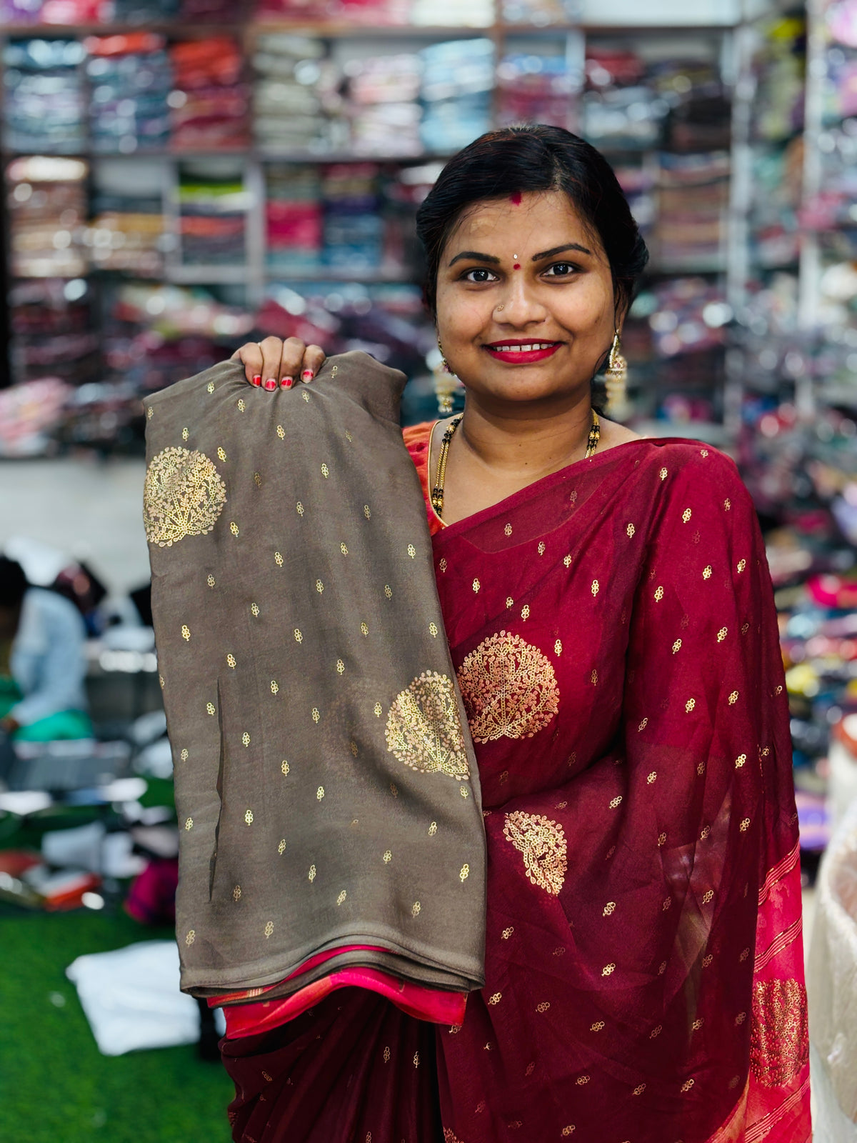 Azrak Multi Chiffon Sarees
