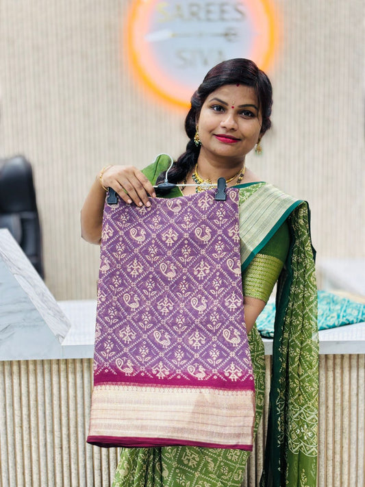Patola Pochampally Crepe Saree