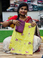 Space cutwork embroidery saree