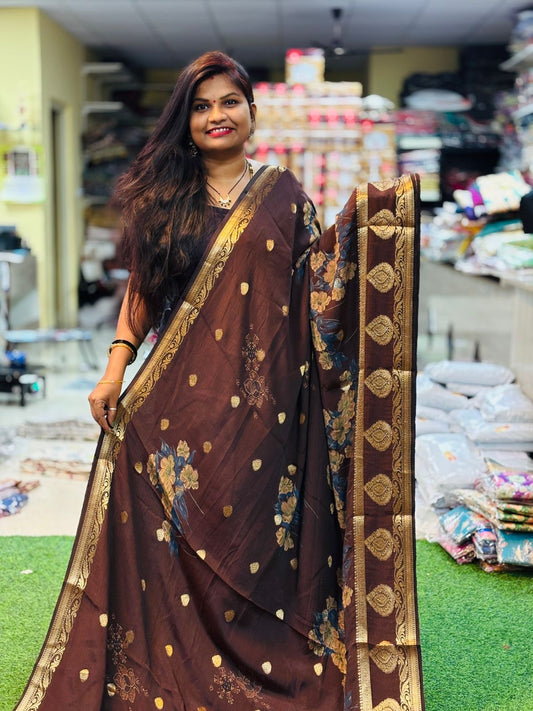 Crepe Silk Sarees ( unstitched )