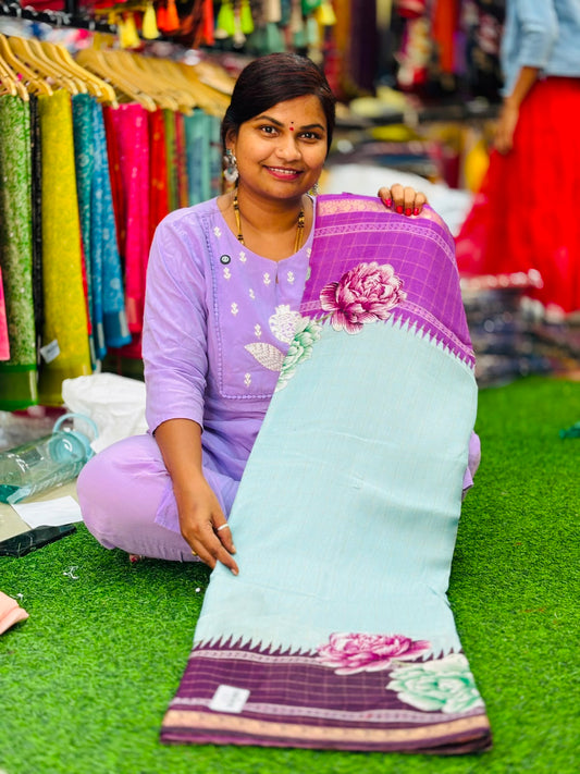 Ganga Jamuna border crepe sarees