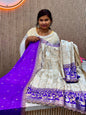Half white spl lehangas  Banarasi weaving with contrast weavings and cutwork borders