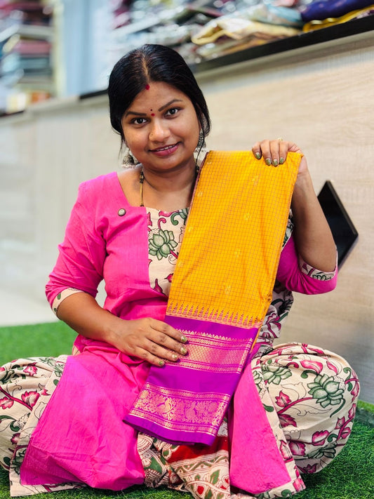 Checks Gadwal Saree