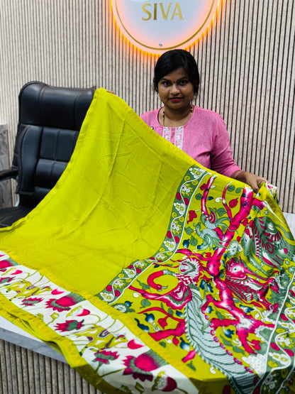 Pichwai Mashmellow Mangalagiri sarees