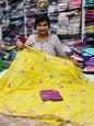 Space cutwork embroidery saree