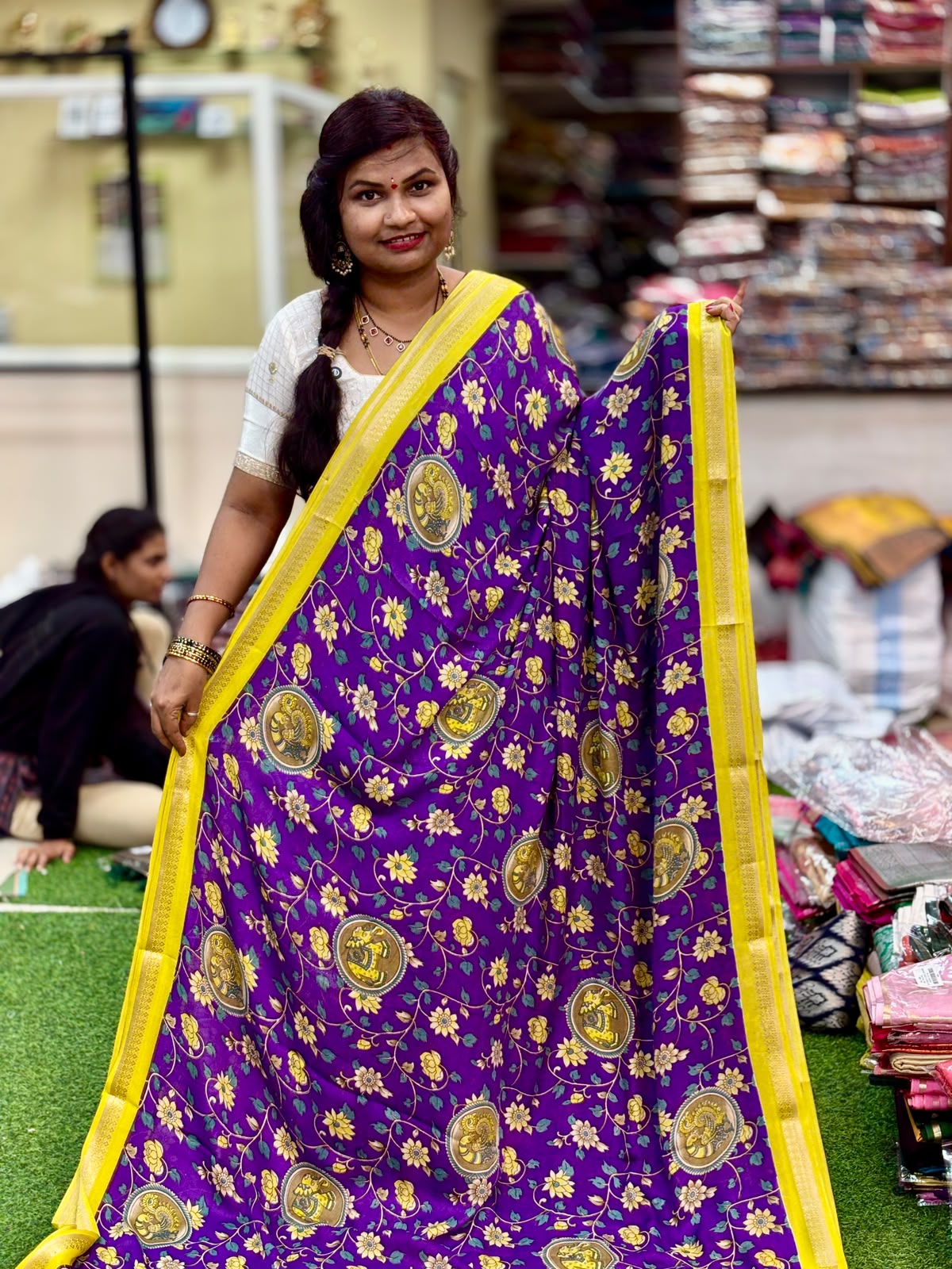 Kalamkari Maheshwari Sarees