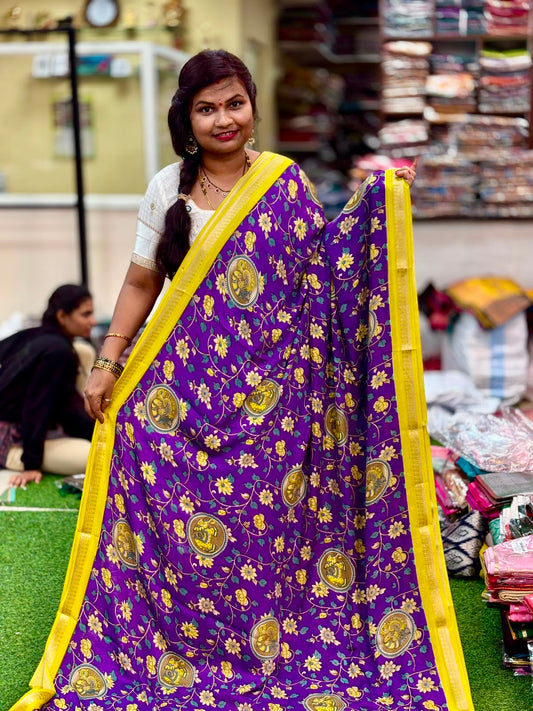 Kalamkari Maheshwari Sarees