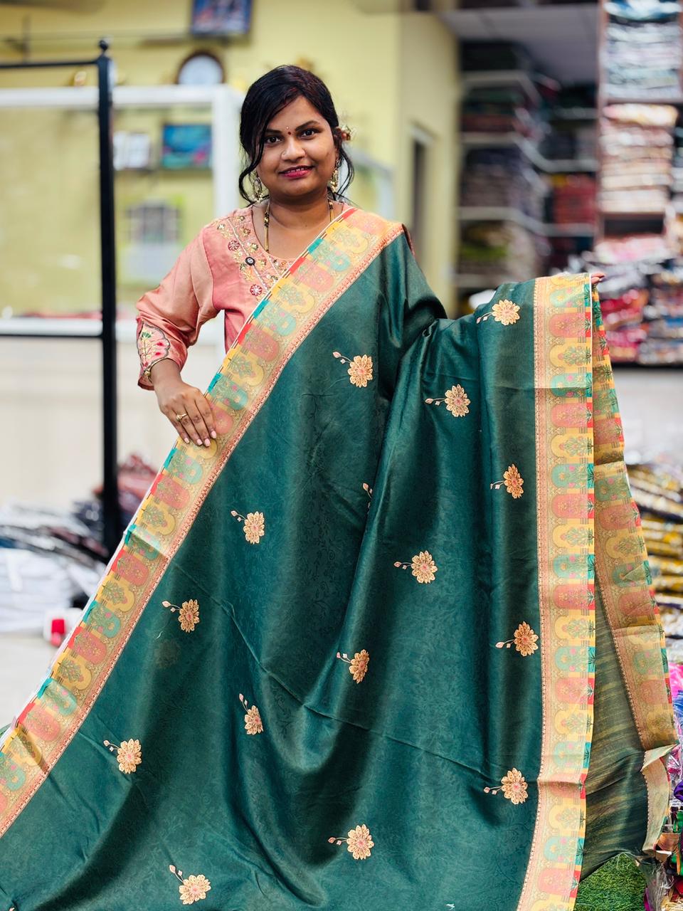 Tusser Sico Border Sarees