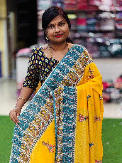 Madhubani Butter Silk Saree