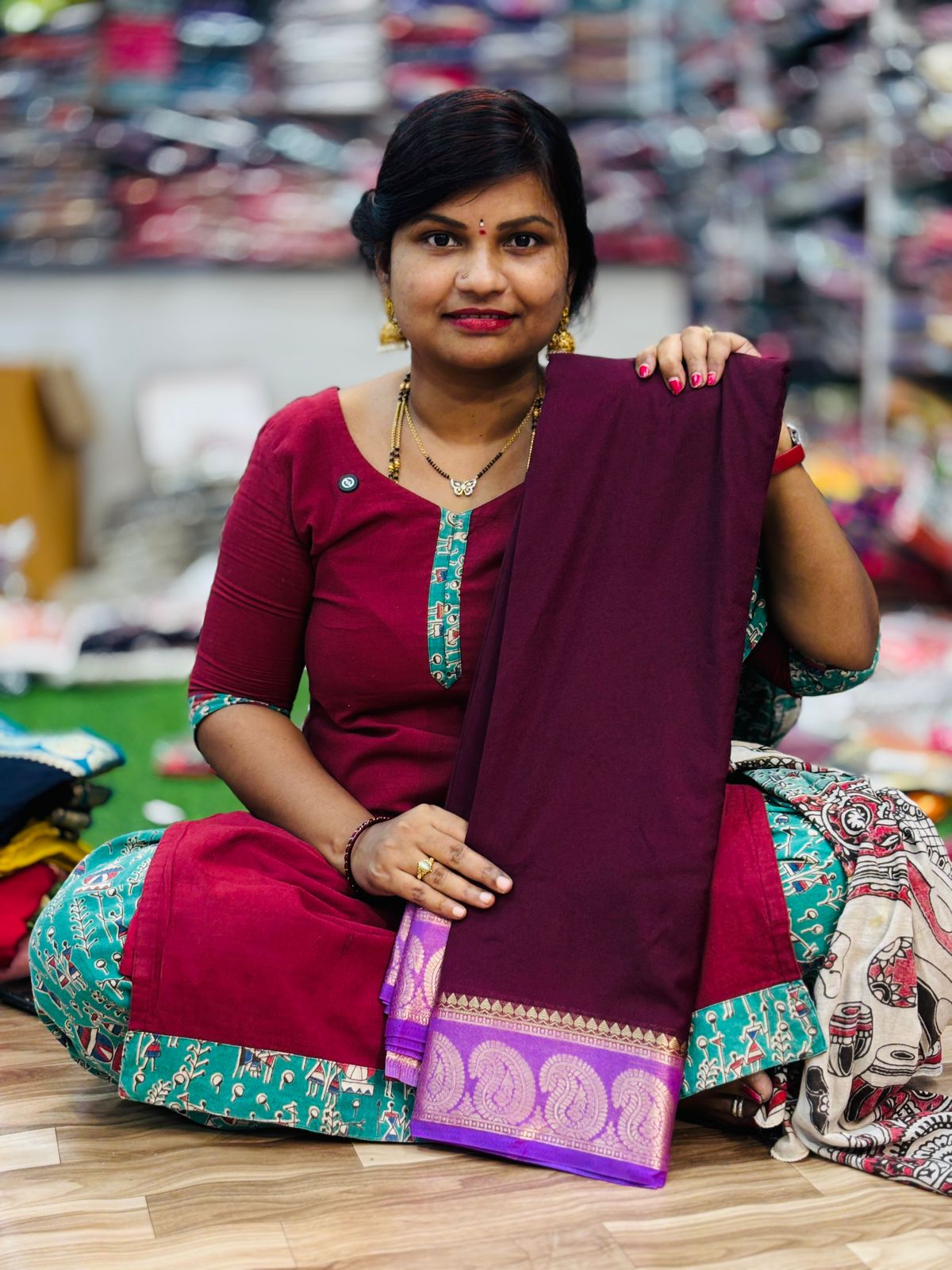 Semi Mysore Crepe Sarees