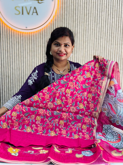Kalamkari Chanderi Lenins