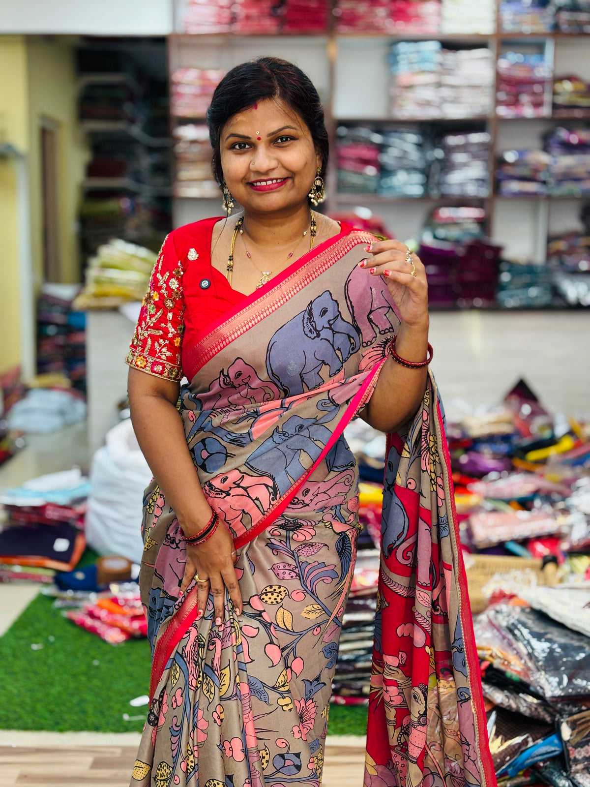 Elephant Crepe georgette silk