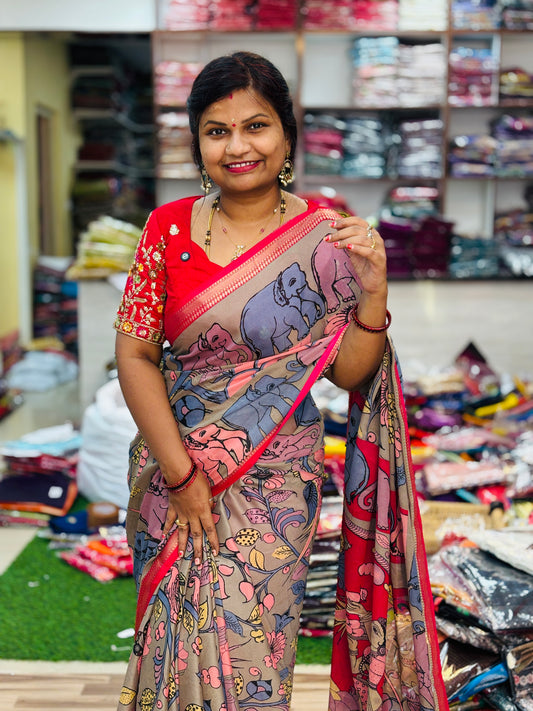 Elephant Crepe georgette silk